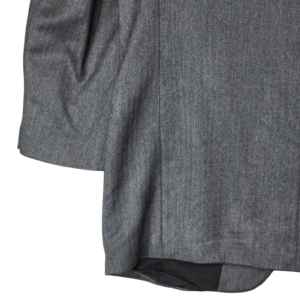 Vtg John W Nordstrom Cashmere Blazer 46R Men Herringbone Black Gray Italy Canada